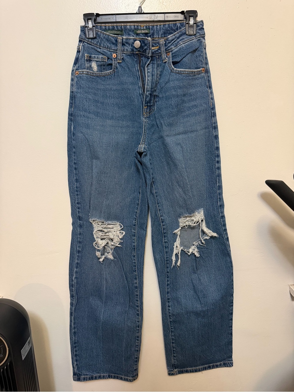 wild fable Distressed Straight-Leg Jeans - Blue